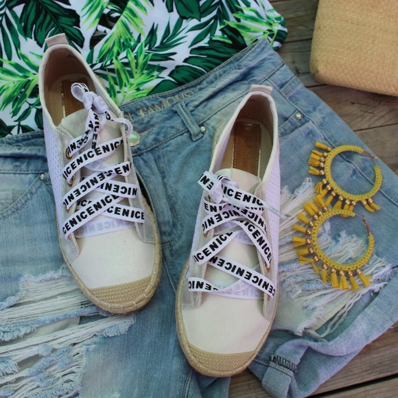 🚨LAST PAIR//The Kendall//White Espadrille Sneaker - Picture 5 of 8